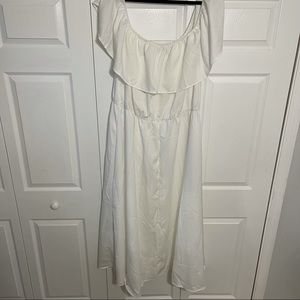 Plus Ruffle Off the Shoulder Maxi Dress